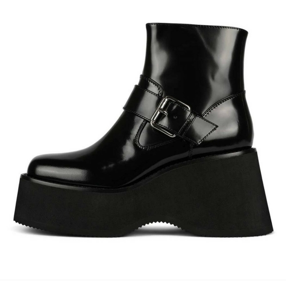Jeffrey Campbell Muddled Platform Leather Boots Size 8.5 - Picture 1 of 16